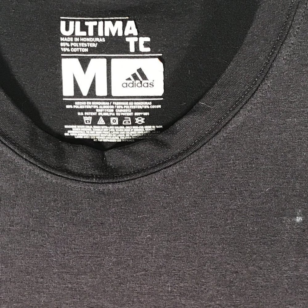 ADIDAS Men Medium Black Workout Athletic Tee Short Sleeve T Shirt - Picture 5 of 7